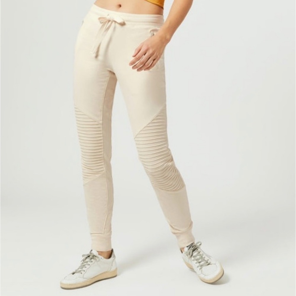 Alo Yoga Moto Joggers Womens Size Small Sweatpants Gravel Off White Loungewear S